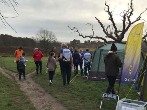 Gathering before the start at Coates Common